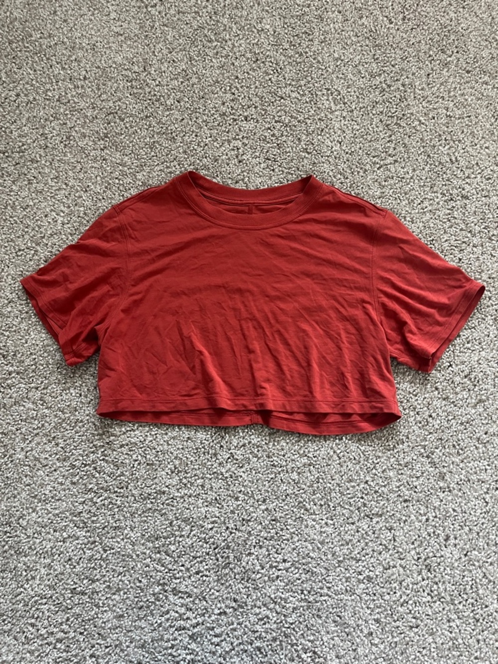 Lululemon Red Rock All Yours Cropped T-Shirt Size 4/6